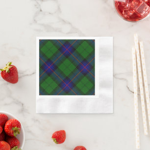 Guardanapo De Papel Xadrez do verde azul do tartan do clã de Armstron