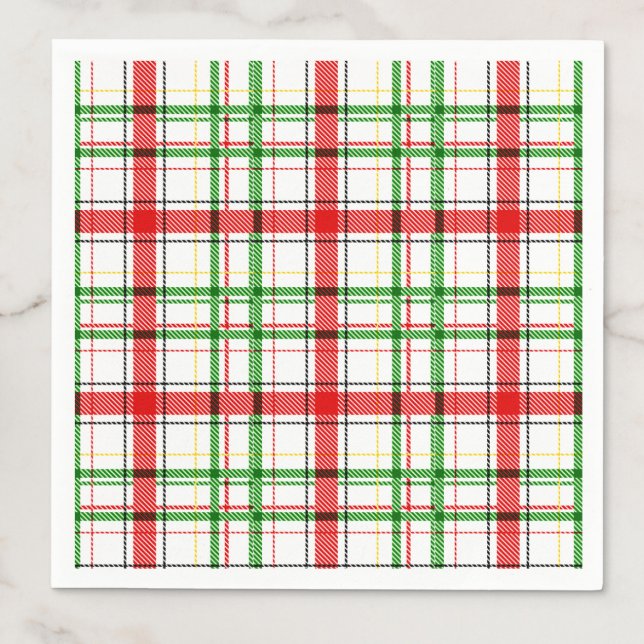 Guardanapo De Papel Xadrez Flannel de Natal - Design Tartan - Branco (Criador carregado)