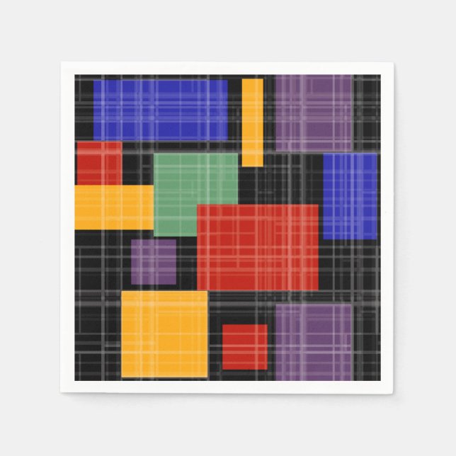 Guardanapo De Papel Xadrez geométrica quadrada sem costura (Frente)