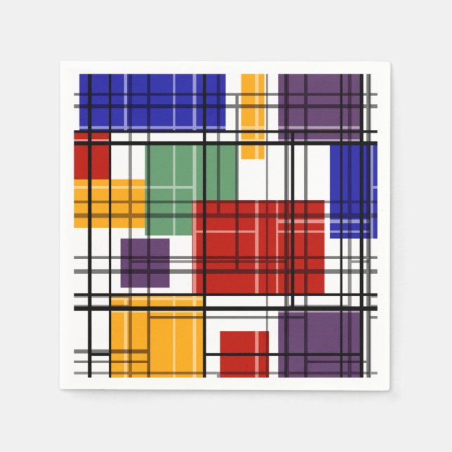 Guardanapo De Papel Xadrez geométrica quadrada sem costura (Frente)