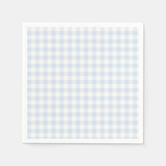 Guardanapo De Papel Xadrez Inglês Clássico Primavera | Azul Pó (Frente)