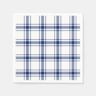 Guardanapo De Papel Xadrez Marinho Azul e Branco