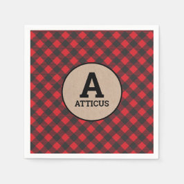 Guardanapo De Papel Xadrez Monograma Lumberjack Buffalo