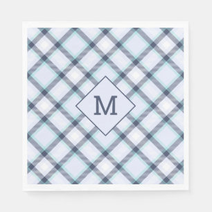 Guardanapo De Papel Xadrez Monograma Personalizada / Padrão Tartan