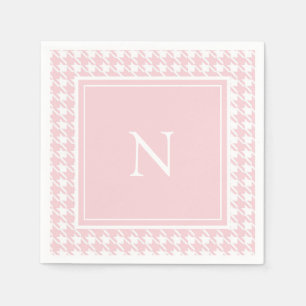 Guardanapo De Papel Xadrez Monograma Rosa