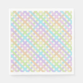 Guardanapo De Papel Xadrez Pastel Rainbow Gingham