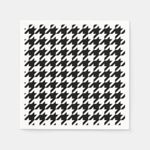Guardanapo De Papel Xadrez Preto e Branco Houndstooth