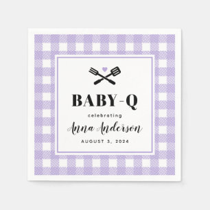 Guardanapo De Papel Xadrez Púrpura Suave Gingham Baby Q Chá