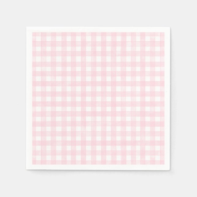 Guardanapo De Papel Xadrez Rosa Clássico (Frente)