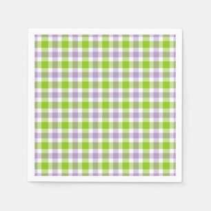Guardanapo De Papel Xadrez roxa e verde