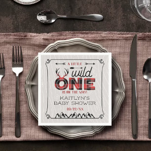 Guardanapo De Papel Xadrez Rústica de Wild One Boys Lumberjack Chá d