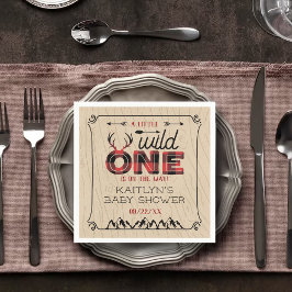 Guardanapo De Papel Xadrez Rústica de Wild One Boys Lumberjack Chá de 