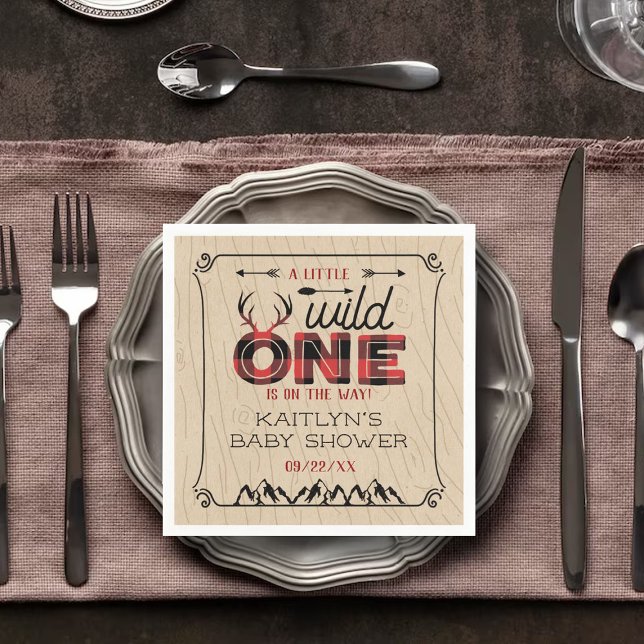 Guardanapo De Papel Xadrez Rústica de Wild One Boys Lumberjack Chá de  (Criador carregado)