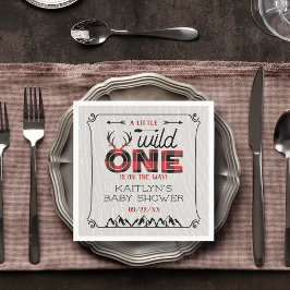 Guardanapo De Papel Xadrez Rústica de Wild One Boys Lumberjack Chá de 