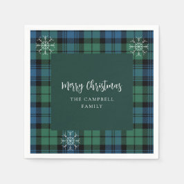 Guardanapo De Papel Xadrez Script Snowflakes Campbell Tartan Paper