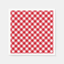 Guardanapo De Papel xadrez tartan clássica textura branca vermelha clá