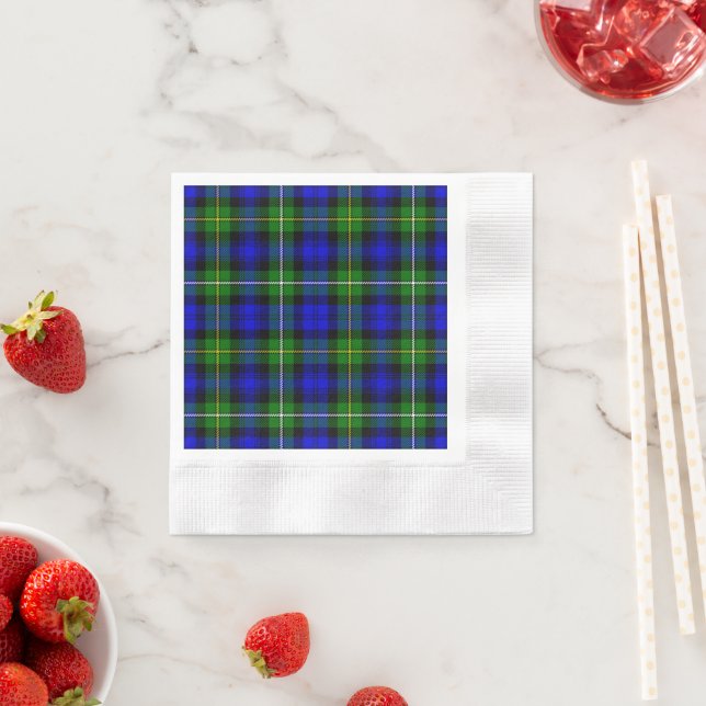 Guardanapo De Papel Xadrez verde azul Campbell tartan (Insitu)