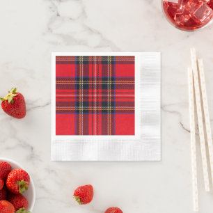 Guardanapo De Papel Xadrez vermelha de Stewart tartan