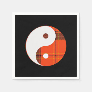 Guardanapo De Papel Xadrez Vermelha e Yin Yang Branco