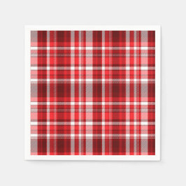 Guardanapo De Papel Xadrez Vermelha Festiva e Branca
