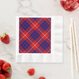 Guardanapo De Papel xadrez vermelho azul roxo tartan Hamilton