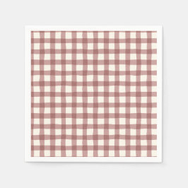 Guardanapo De Papel Xadrez Vermelho Cranberry Marrom