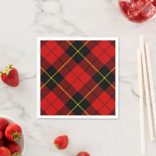 Guardanapo De Papel Xadrez vermelho e preto tartan Wallace