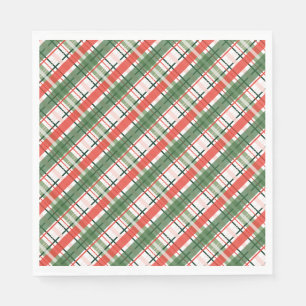Guardanapo De Papel Xadrez vermelho e verde clássico de Natal