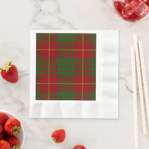 Guardanapo De Papel Xadrez vermelho e verde tartan Cameron