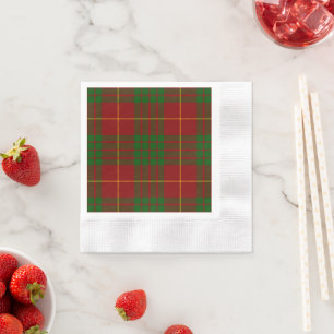 Guardanapo De Papel Xadrez vermelho e verde tartan Cameron