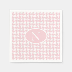 Guardanapo De Papel Xadrez Vichy Rosa Monograma Personalizado