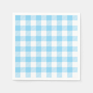 Guardanapo De Papel Xadrezinho Azul Bebê e Branco