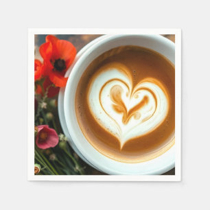 Guardanapo De Papel Xícara De Café Quente Com Arte Lateral Em Forma De