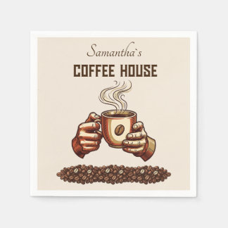 Guardanapo De Papel Xícara de Café Vintage Marca de Café Personalizada