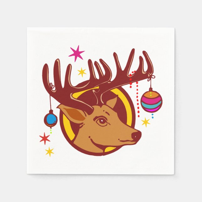 Guardanapo De Papel Xmas com Ornamento de Árvore de Natal + sua ideia (Frente)