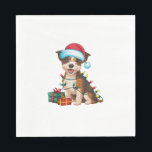 Guardanapo De Papel Xmas Lighting Santa Hat Border Terrier Dog Christm<br><div class="desc">Xmas Lighting Santa Hat Border Terrier Dog Natal _1</div>