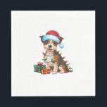 Guardanapo De Papel Xmas Lighting Santa Hat Border Terrier Dog Christm<br><div class="desc">Xmas Lighting Santa Hat Border Terrier Dog Natal _1</div>
