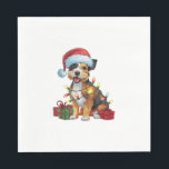 Guardanapo De Papel Xmas Lighting Santa Hat Border Terrier Dog Christm<br><div class="desc">Xmas Lighting Santa Hat Border Terrier Dog Natal</div>
