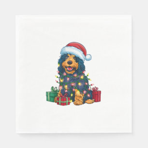 Guardanapo De Papel Xmas Lighting Santa Hate Cão de Água Português Chr