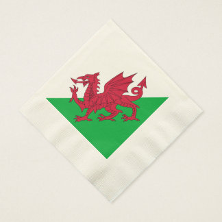Guardanapo De Papel Y Ddraig Goch: Bandeira do País de Gales Inclinada