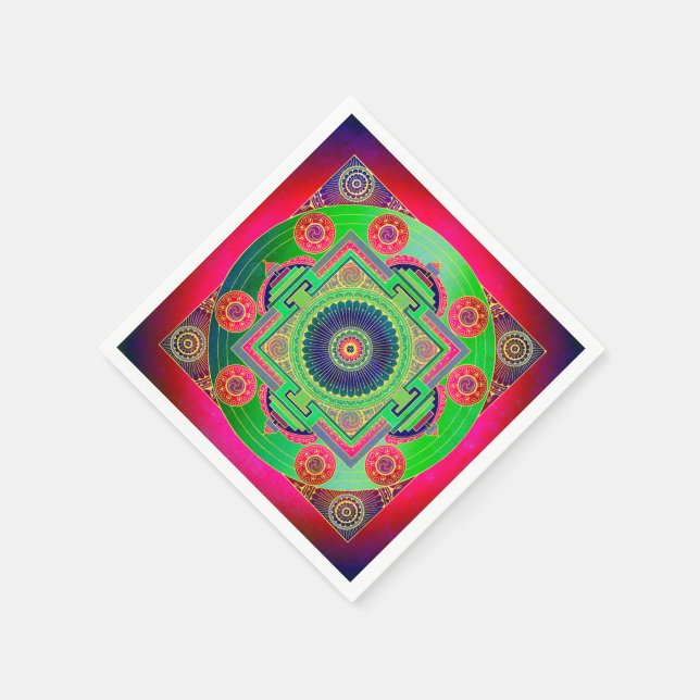 Guardanapo De Papel YANTRA - roda do excelente - rosa verde (Canto)