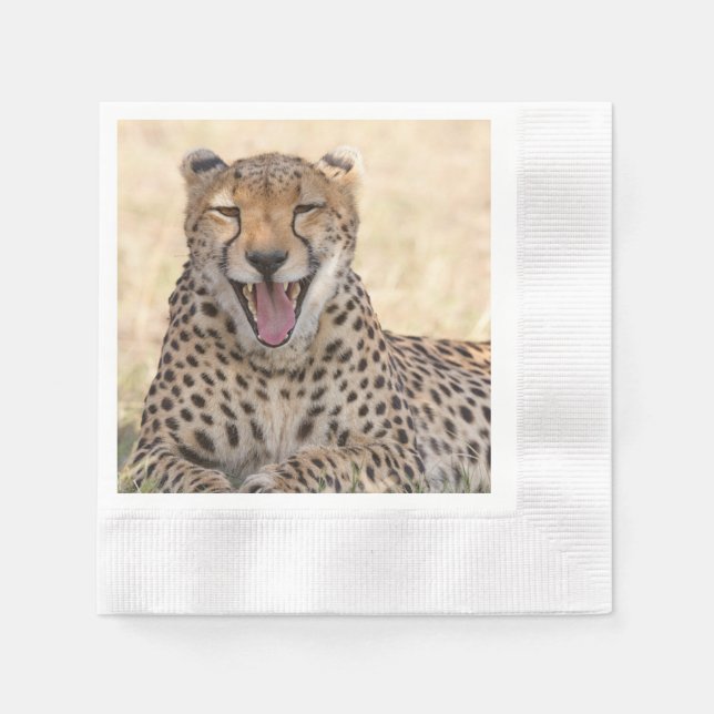 Guardanapo De Papel Yawning Cheetah (Frente)
