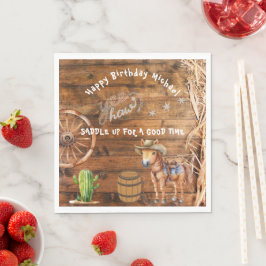 Guardanapo De Papel Yee Haw Cowboy Rodeo Saddle Plate