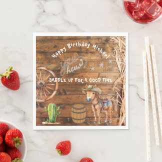 Guardanapo De Papel Yee Haw Cowboy Rodeo Saddle Plate