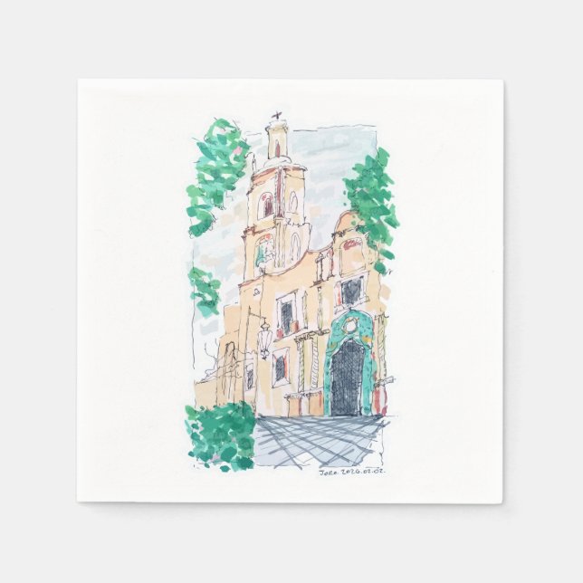 Guardanapo De Papel Yellow Church (Frente)