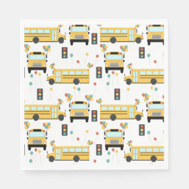 Guardanapo De Papel Yellow School Bus Kids Birthday Party