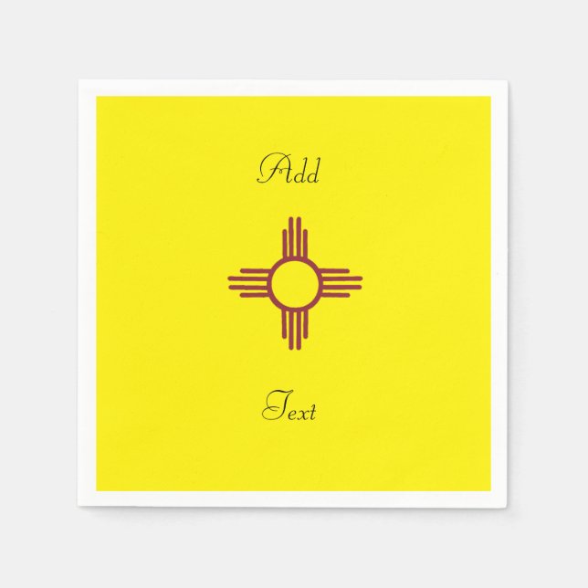 Guardanapo De Papel Yellow Zia Sun Puro Nuevo México (Frente)