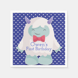 Guardanapo De Papel Yeti ao Celebrar Rapazes Abomináveis Snowman Anive