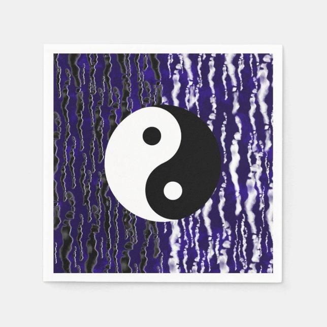 Guardanapo De Papel Yin Yang Blue Tranquile Zen Energy Party (Frente)