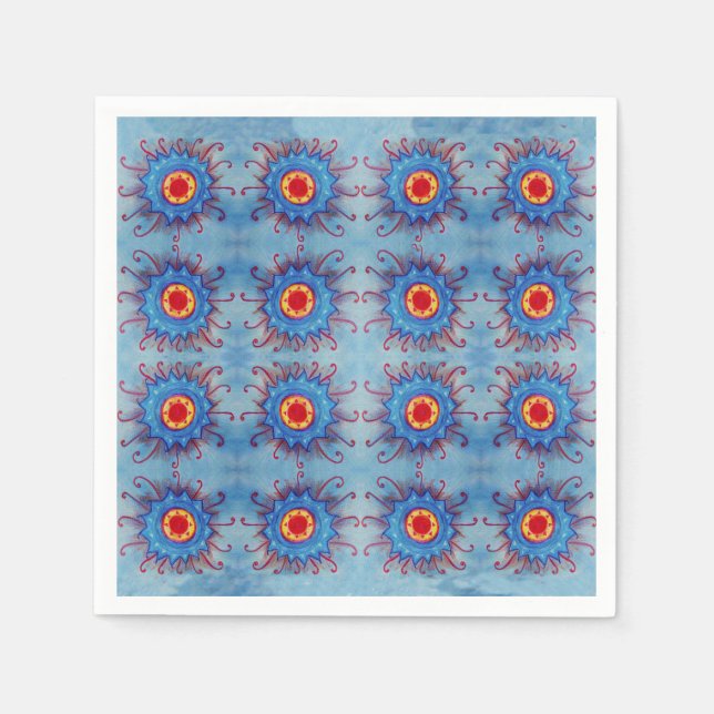 Guardanapo De Papel Yoga Blue Mandala - Padrão Napkins (Frente)